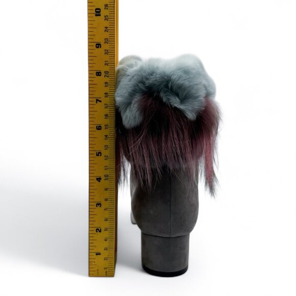 Brand New Manolo Blahnik Insofur 40 Suede and Fur Ankle Boots - Picture 8 of 12